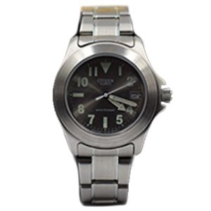 Reloj Citizen Redondo - Malla Metal - Fondo Gris