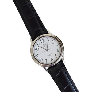 Reloj Q&Q- Malla Cuero - Fondo Blanco - UNISEX